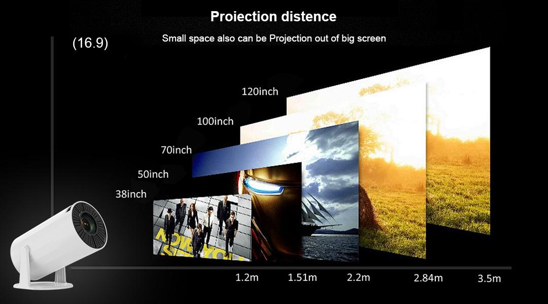 Mini Projector 4K 1080P Support Portable Smart Projector with Wifi and Bluetooth,Auto Focus&Keystone Projector 4K, Screen Movie Home Projector with Auto Keystone Adjustment for Laptops Audio Space projectors