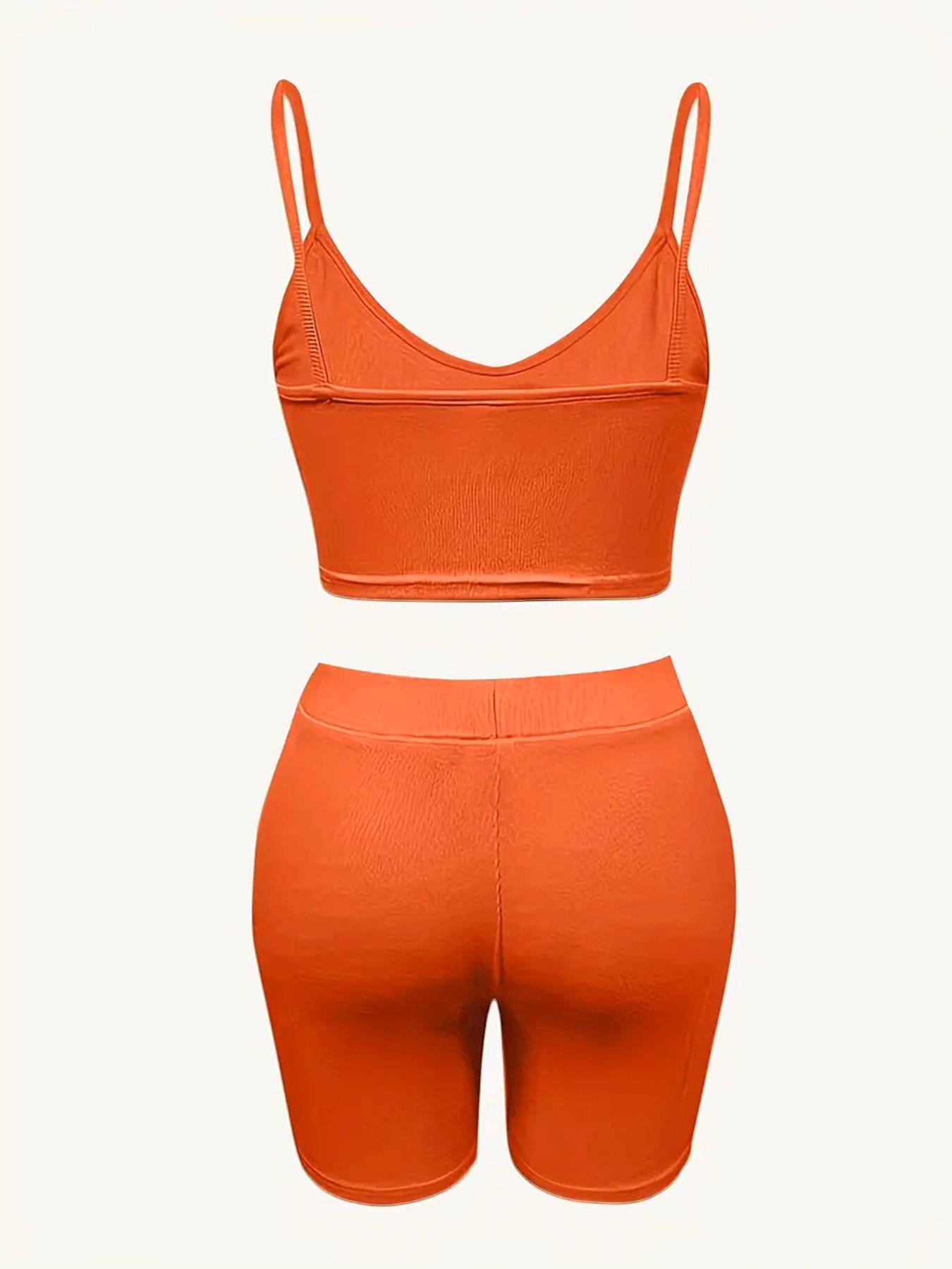Casual set: best-selling women’s summer tank top and shorts two-piece with hip-lifting and tummy control; women’s summer clothing