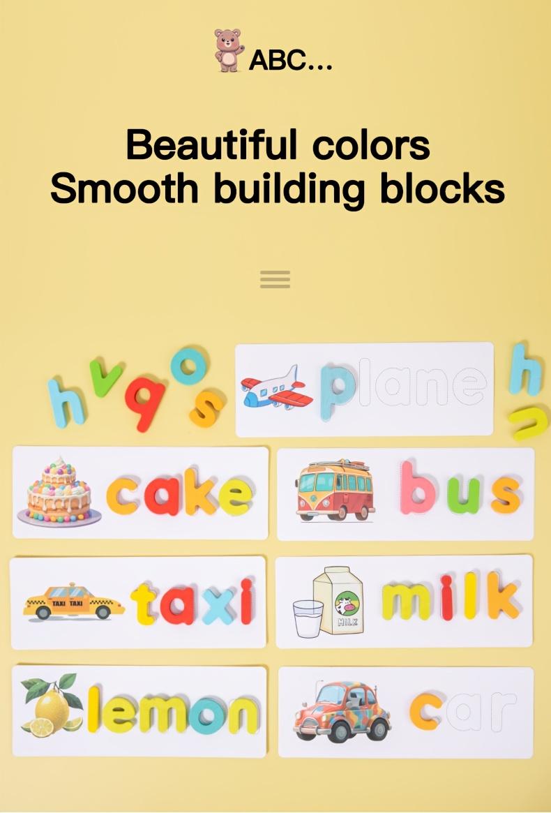 Educational toy gifts, Preschool alphabet tool, children's word recognition, spelling, matching letter learning game activities, viewing learning toys, wooden teaching toys, Halloween, Christmas gifts