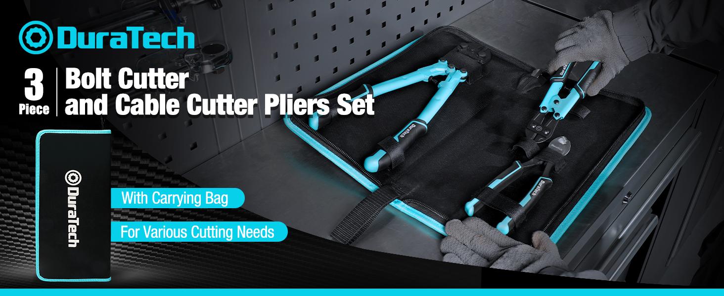 #BlackFriday DURATECH 3-Count Bolt Cutter Pliers Set, 14" Heavy Duty Bolt Cutter, 8" Mini Bolt Cutter, 8" Wire Cable Cutter with Carrying Case, Ergonomic Handle, Cr-V Blade for Bolts, Rivets, Chains, Wires #BlackFriday DURATECH 3-Count Bolt Cutter Pliers Set, 14" Heavy Duty Bolt Cutter, 8" Mini Bolt Cutter, 8" Wire Cable Cutter with Carrying Case, Ergonomic Handle, Cr-V Blade for Bolts, Rivets, Chains, Wires