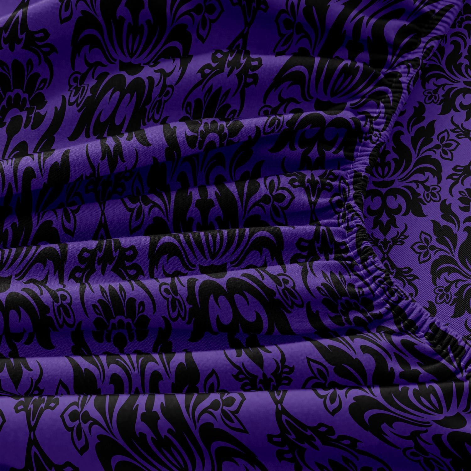 3pcs Fitted Sheet Set (1 Fitted Sheet + 2 Pillowcases, Pillow Core Not Included), Home Dormitory High-Definition Printed Black Pattern Fitted Sheet