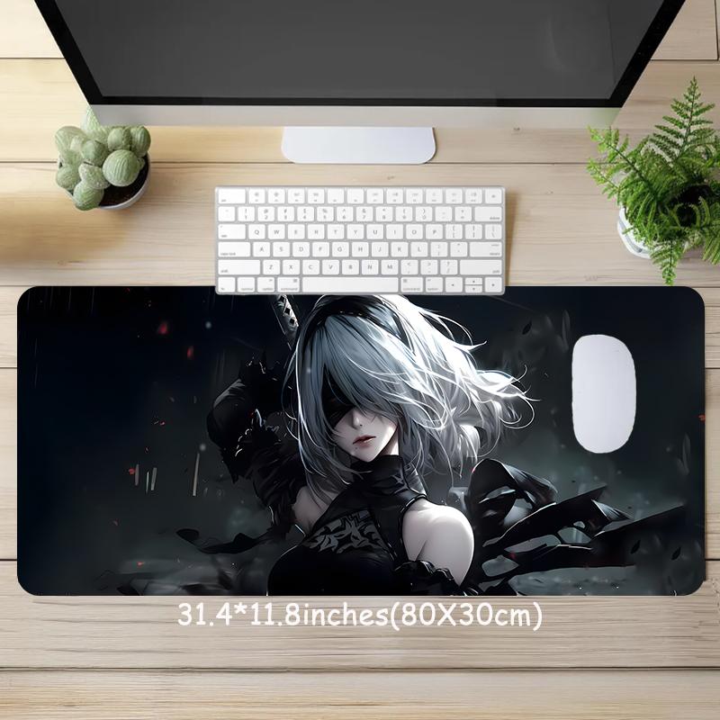 Cool Anime Girl Pattern Mouse Pad, Rectangle Gaming Mouse Pad, Non-slip Mousepad, Office Desk Keyboard Mouse Mat for Home Office Game Room Desk