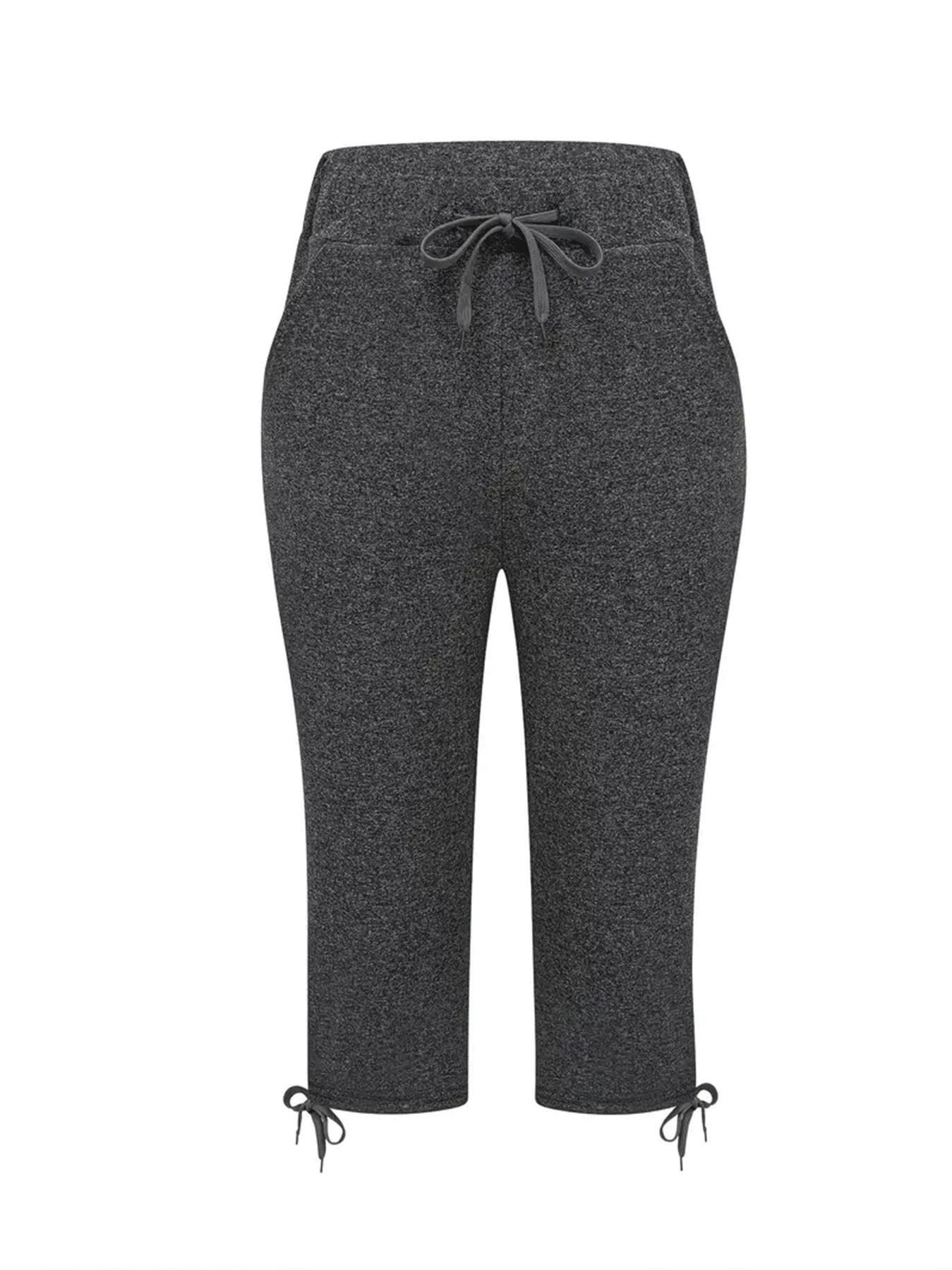 Women’s lightweight capri pants with drawstring waist — casual long pants, comfortable and stylish, suitable for spring and summer wear