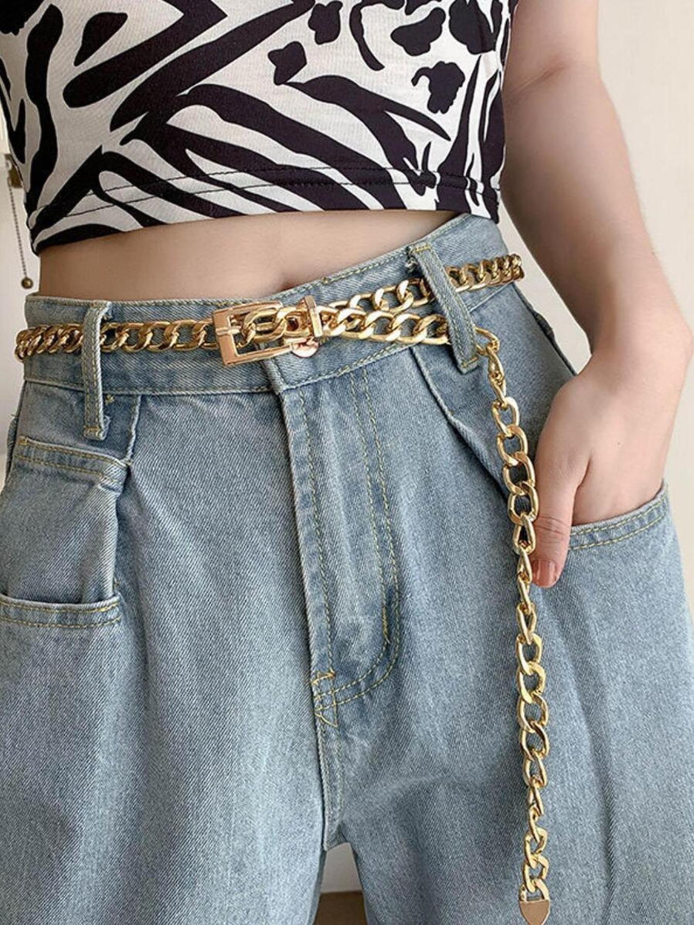 Fashionable Metal Chain Waist Belt, Simple Trendy Unisex Design, Casual All Seasons Accessory, Versatile and Stylish, Chain Belts