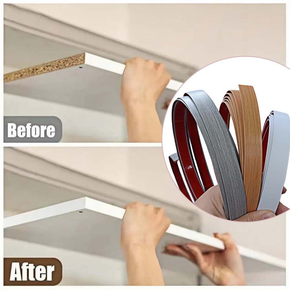1 roll of self-adhesive edging repair strip, self-adhesive PVC decorative strip, easy to install, suitable for cabinet repair and furniture renovation（300cm/118.11inch)