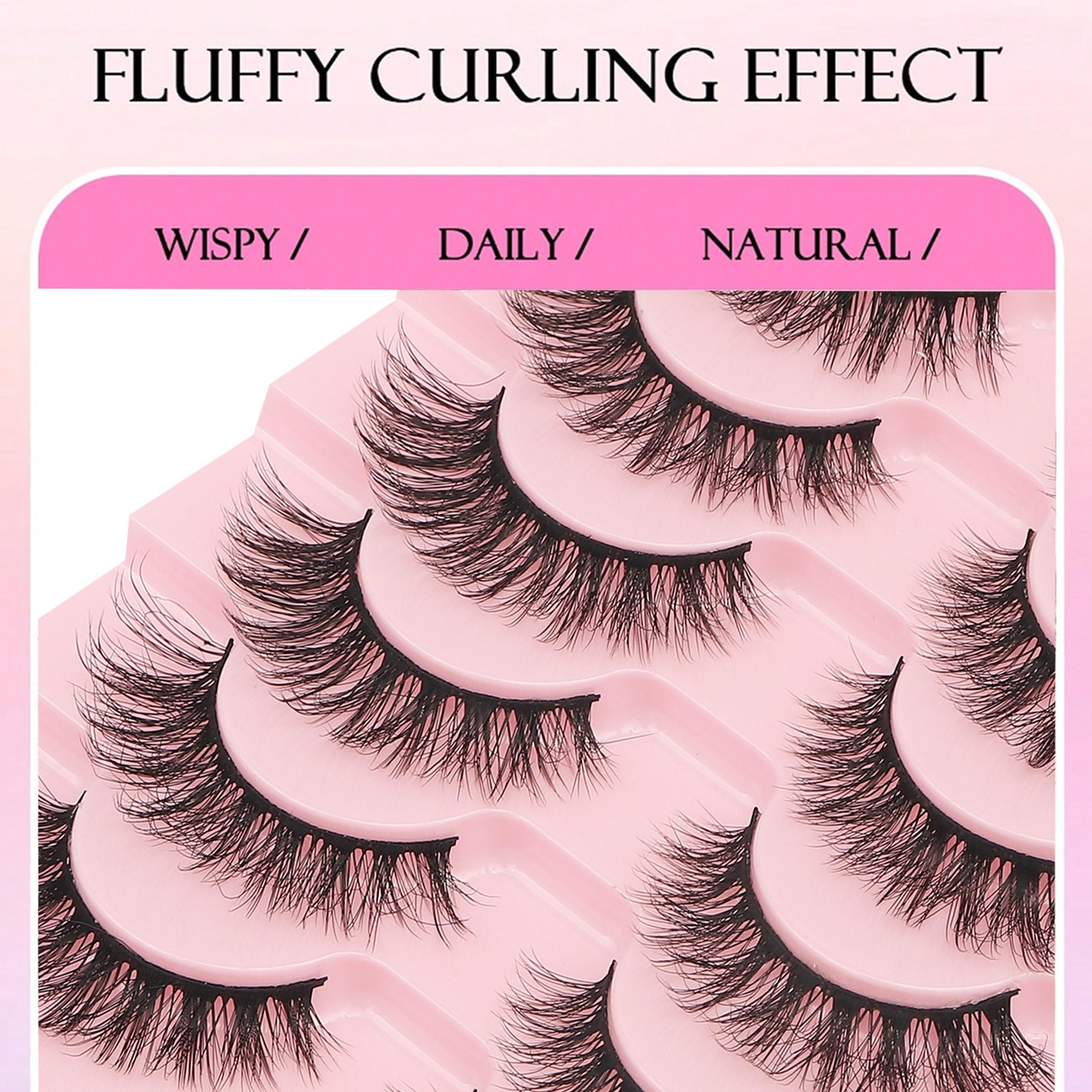 Natural Thin Voluminous Curled Eyelashes, Band, Soft Waterproof Reusable Beginner Friendly, Perfect for Daily Wear Party Travel Gift