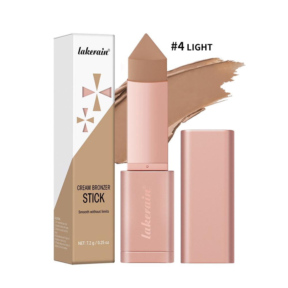 Lakerain 5 Colors Beauty Bronzer Cream Bronzer Stick Bronze Contour Stick, Long-Lasting Wear, Nourishing & Moisturizing, Waterproof & Sweatproof, Sculpted Natural Face Makeup, Summer Vibe, Suitable For Daily And Travel Use