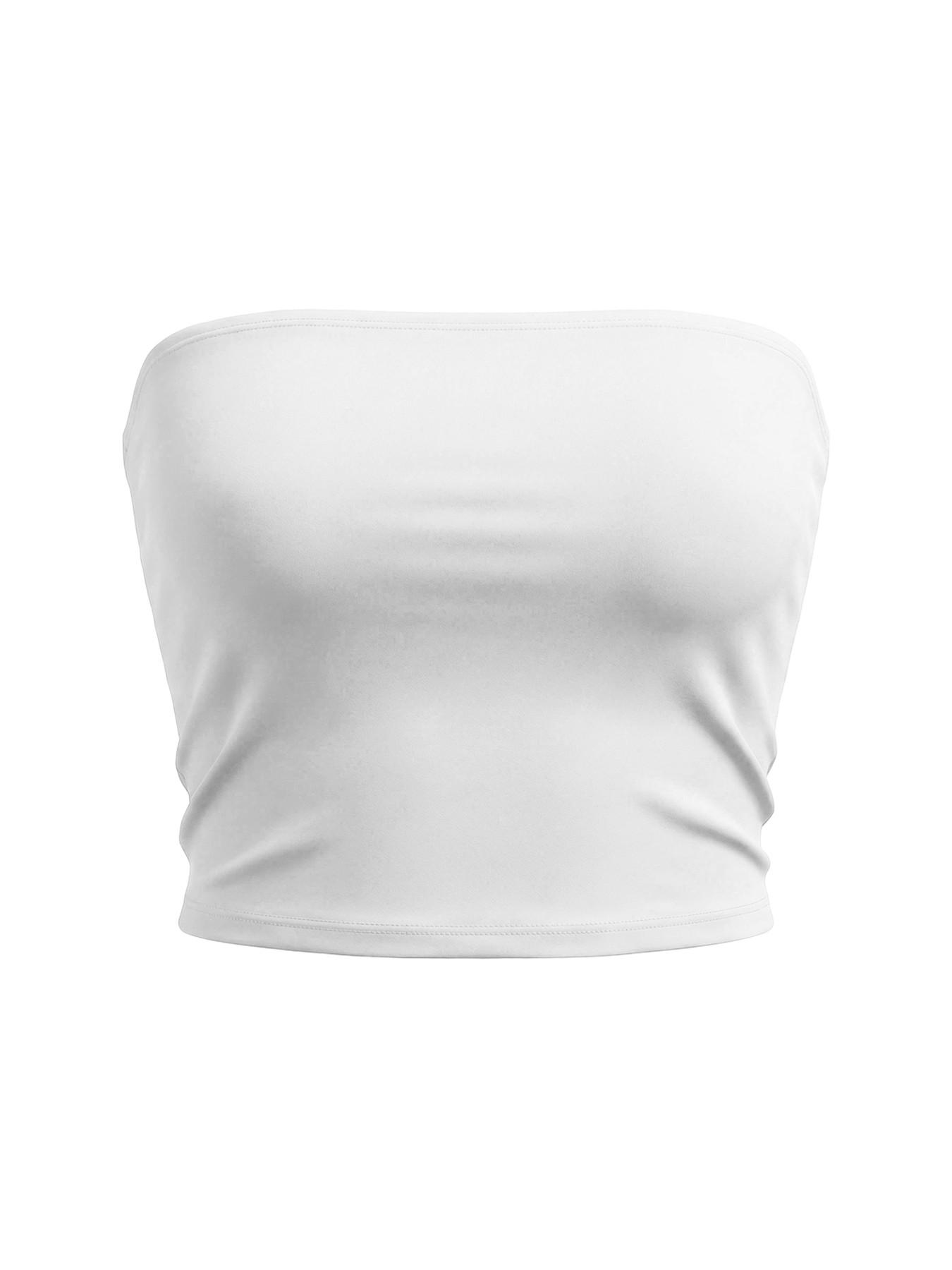 Plus Size 2 Piece Basic Tube Top and Shorts Set, Soft Stretch Strapless Lounge Set, Comfortable and Stylish, Perfect for Relaxing at Home, Womenswear