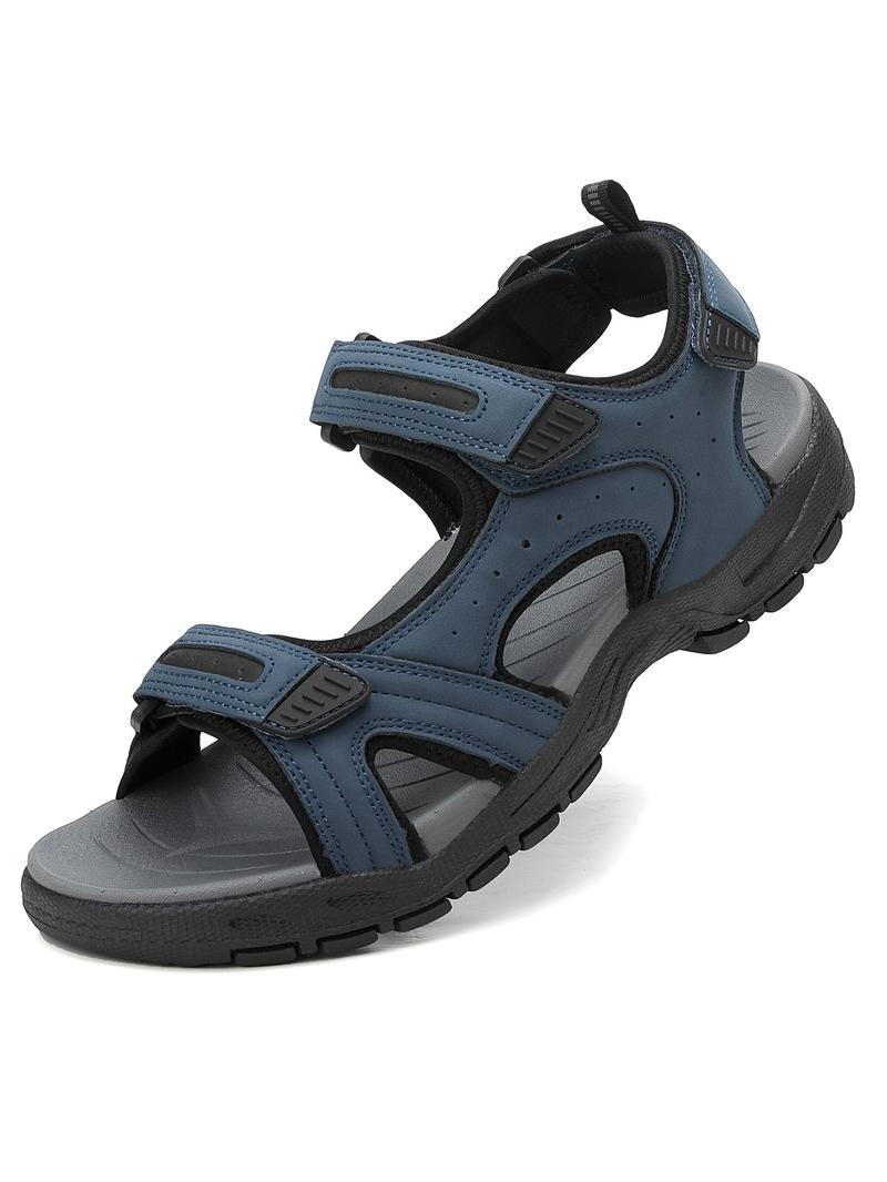 Men's Large Size Sport Sandals, Summer Casual Beach Shoes, Fashionable Men's Velcro Slippers, Durable Design, Comfortable Stylish Footwear, Hiking Sandals