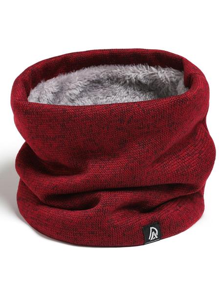 Unisex Fall Winter Windproof Knit Scarf, Thick Fleece Lined Neck Warmer, Casual Outdoor Cycling Skiing Accessory, Knitted Shawl