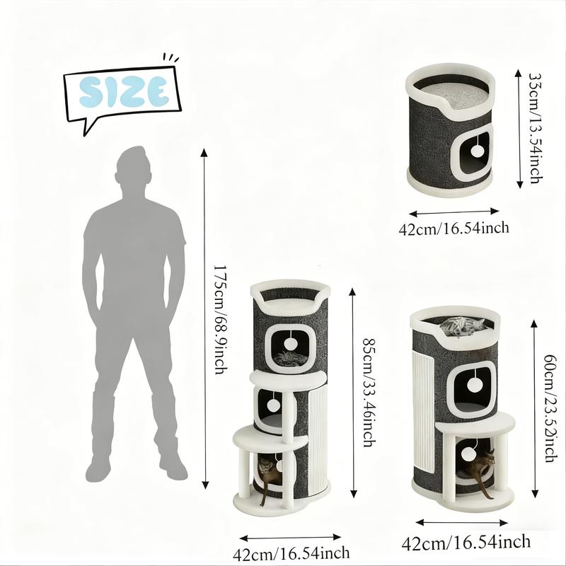 Large Multi-Layer Cat Tree Apartment Villawith Artificial Leaves,Anti-Caress Design,Durable Base, Suitable for Indoor Cats