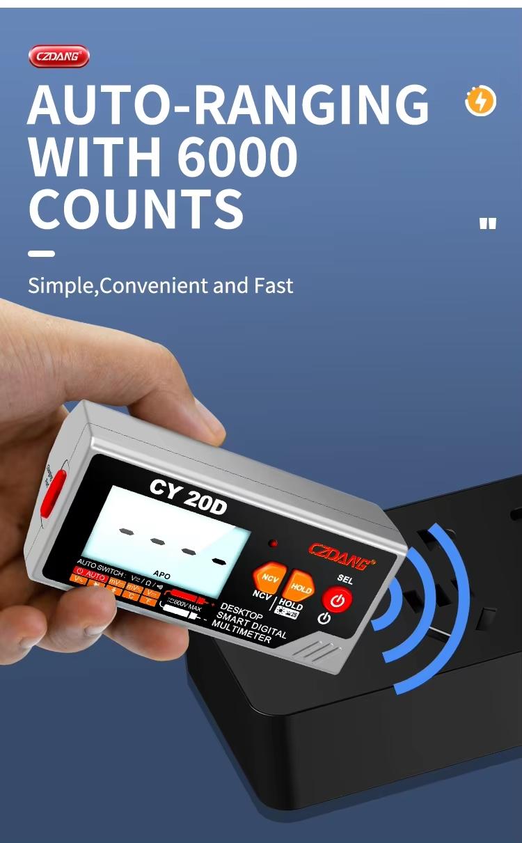 Desktop Digital Multimeter, Voice Function, Electrician Multi Tester, Backlit Bright Screen, Essential Tool for Electrical Work