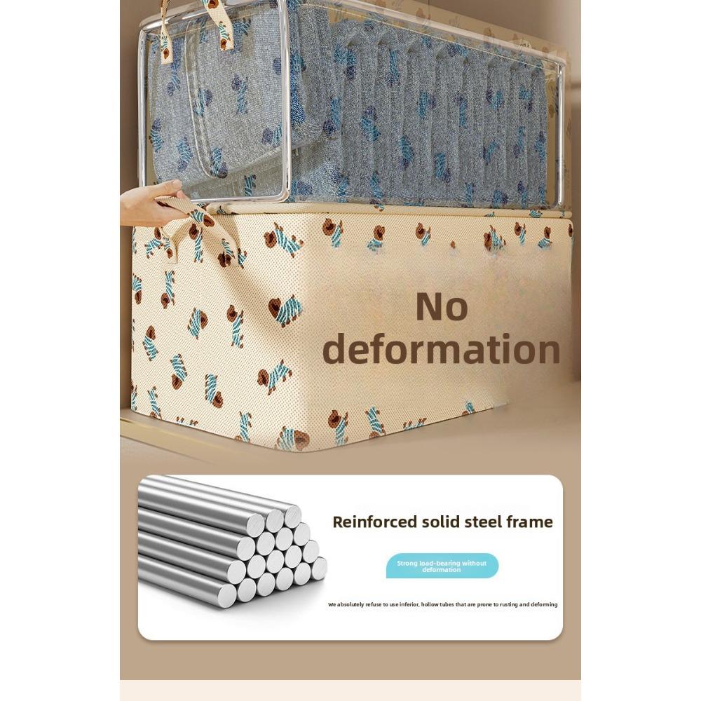 Clothes storage box, a household wardrobe drawer-style pants and clothing storage box without a lid, foldable with a steel frame, storage basket, organizer, clothes storage container