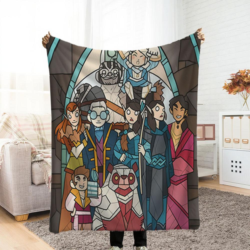 Role-Themed Polyester Flannel Blanket - Modern Style, Thick Fleece Blanket, Snuggle Blanket for Bedroom, Couple Memorial Blanket, Oversized Warm Blanket, Area Blanket for Living Room