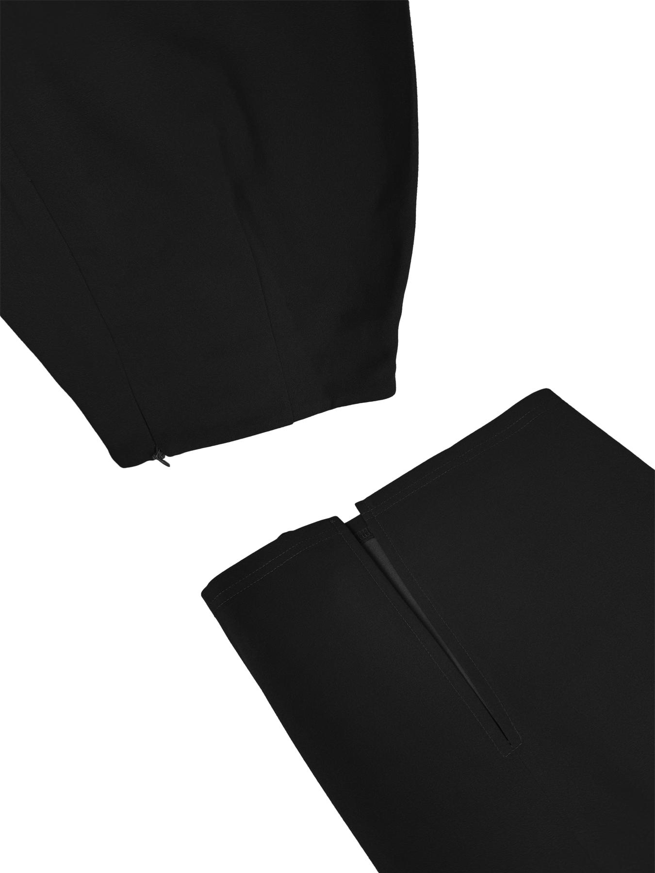 Elegant Women's Two-Piece Set, Long Sleeve Blazer & Pencil Skirt, Rhinestone Trim, Business Office Wear, New European Style, Knit