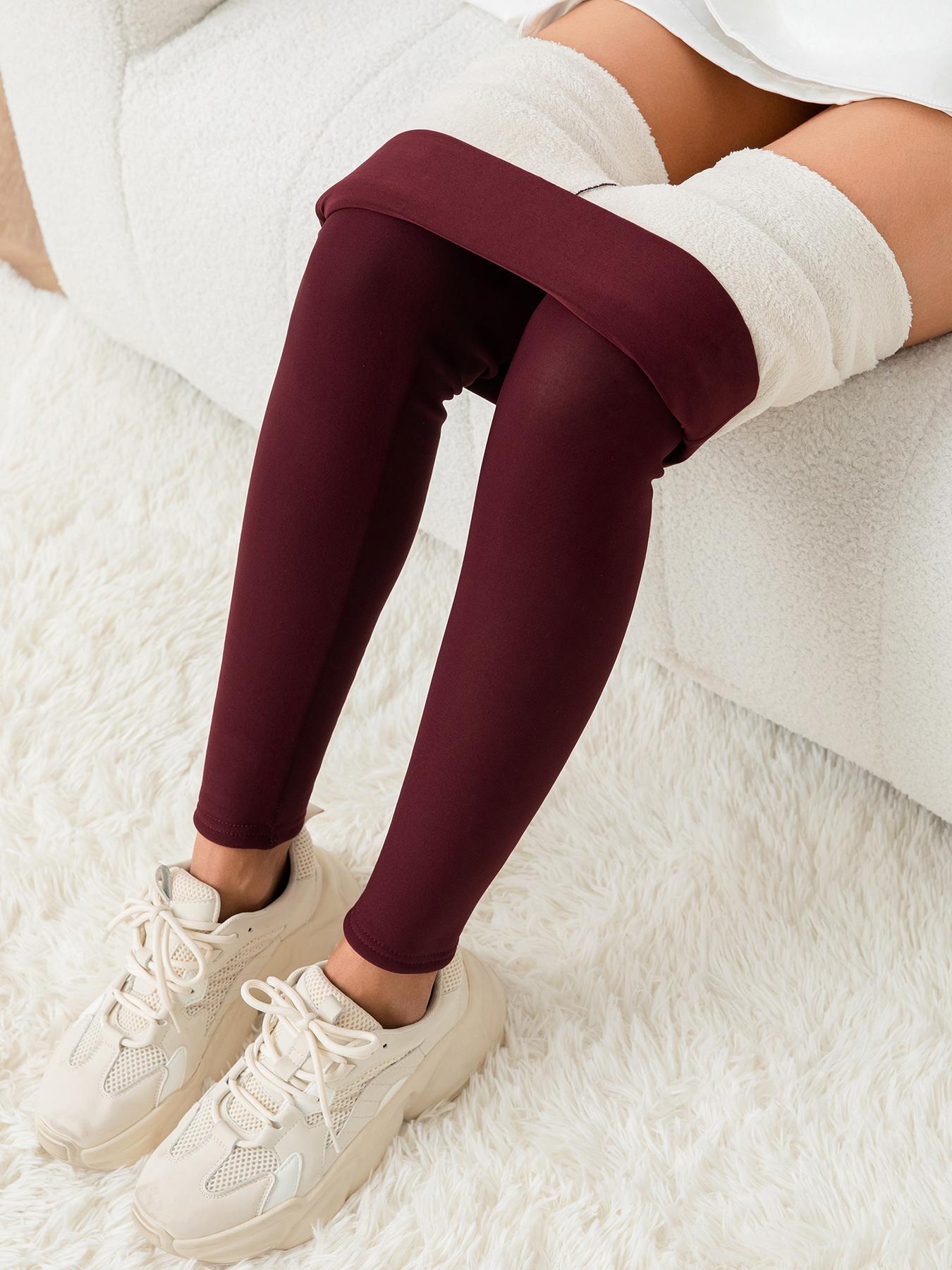 Women's Winter Fleece Lined Leggings, High Waist Warm Long Pants, Sporty Casual Daily Wear, Pack of 3, Thickened & Comfortable