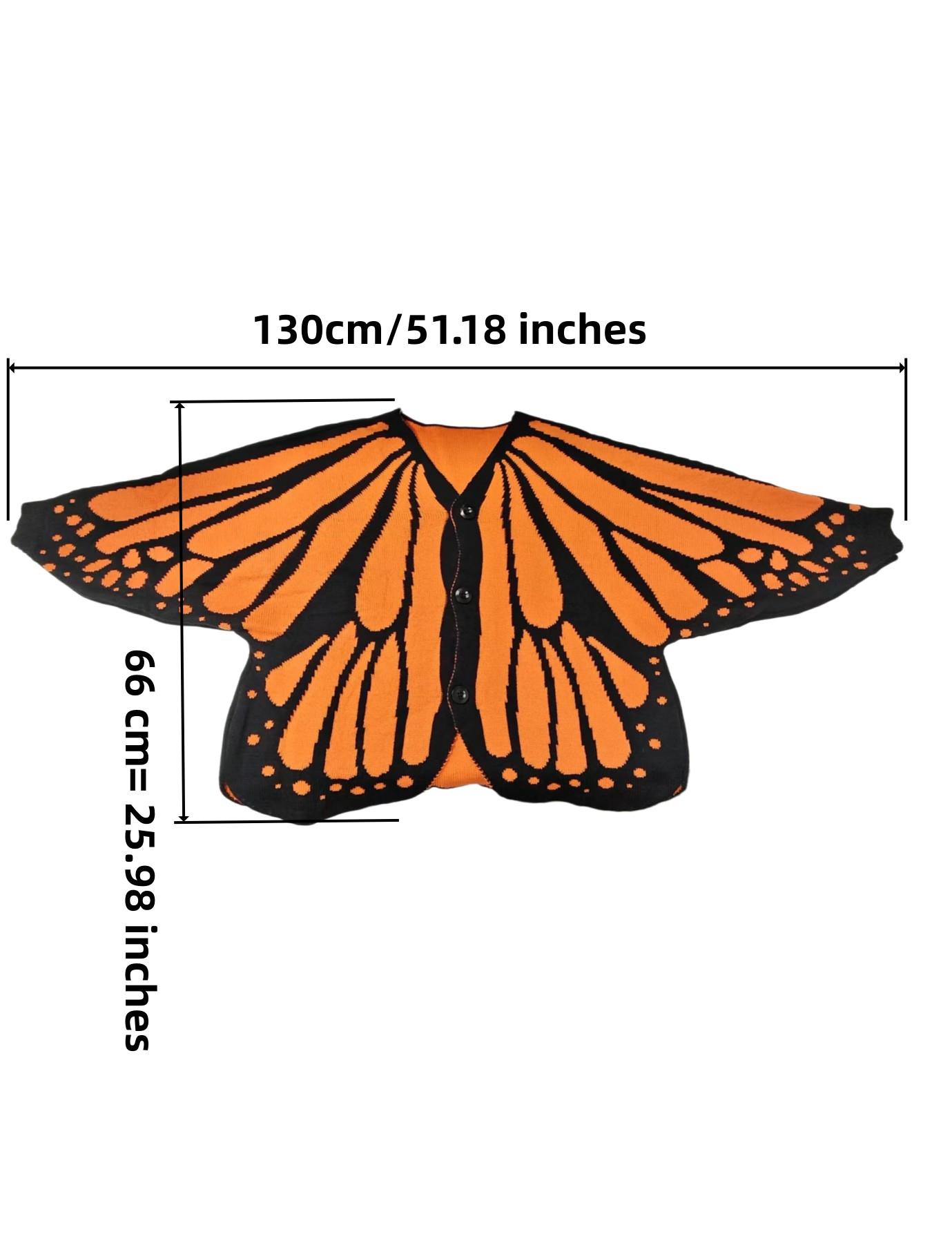 Emperor Butterfly Cape Shawl, Knitted Asymmetrical Open Front Sweater, Hand-Knitted Butterfly Shawl, Decorative Shawl for Women, Fashion Knit Shawl