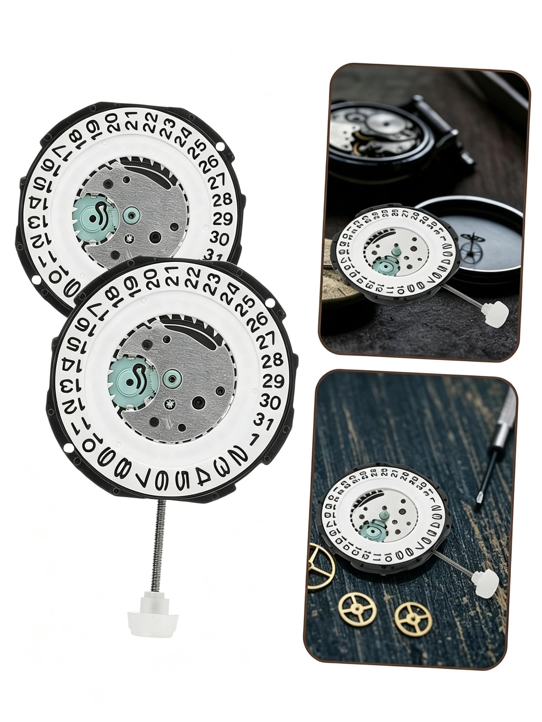 4 pieces SL28 single calendar quartz watch movement replacement parts - no battery, small watch movement replacement parts, easy to install metal accessories for watchmakers, suitable for watch repair