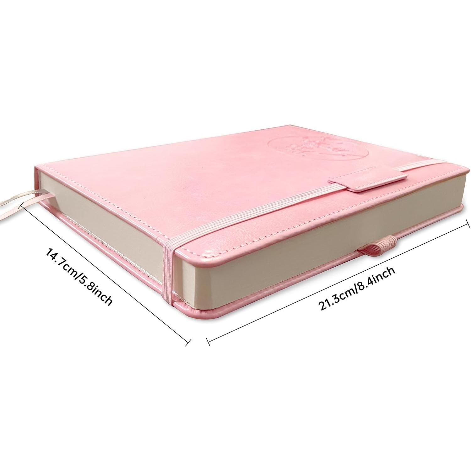 Notebook Journal for Women Men,256 Pages A5 Hardcover Leather Journaling Notebooks for Work,lined journal/notebook with 100Gsm Paper,Pen Holder and inner pocket 5.8"×8.4"()