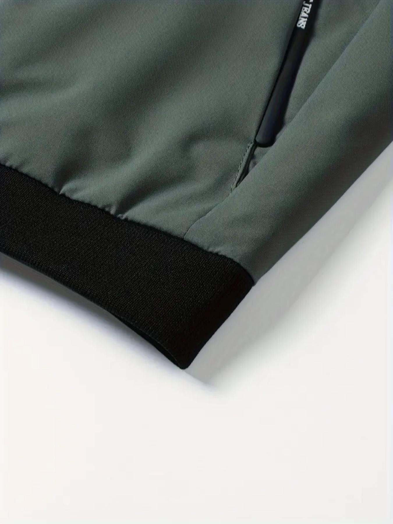 Men's Casual Windproof Jacket Outdoor Mountaineering Camping Polyester Personalized Letter Embroidered Pilot Jacket Beige Grey Qh Long Sleeve Zippers