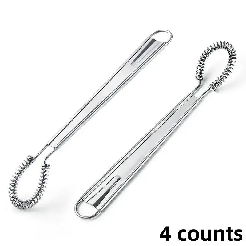 Stainless Steel Handheld Spring Whisk Set, 4-Pack 7.87-Inch Egg Beater Mixers for Kitchen Cooking, Durable & Easy-To-Use Design
