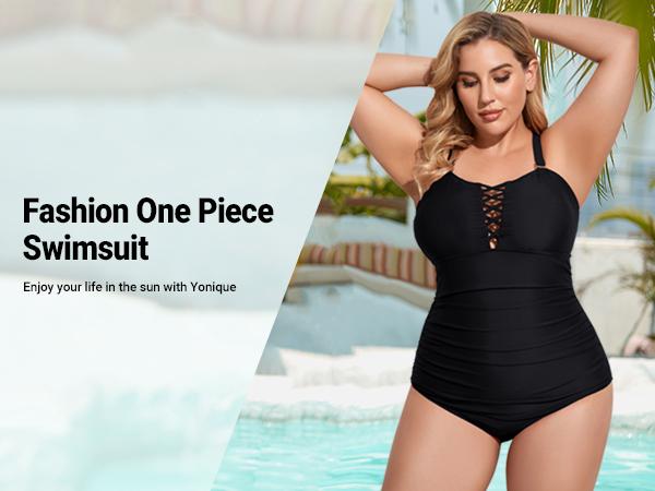 Yonique Women Plus Size One Piece Swimsuits Tummy Control Bathing Suits Vintage Swimwear Yonique Women Plus Size One Piece Swimsuits Tummy Control Bathing Suits Vintage Swimwear