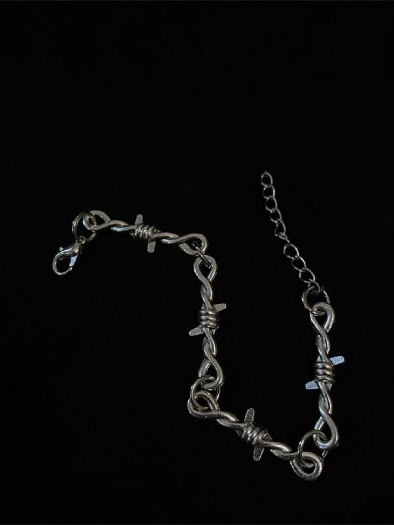 Hip Hop Punk Thorn Chain Bracelet, Vintage Simple Men's Unique Versatile Creative Party Bracelet, Stylish Accessory for Everyday Wear