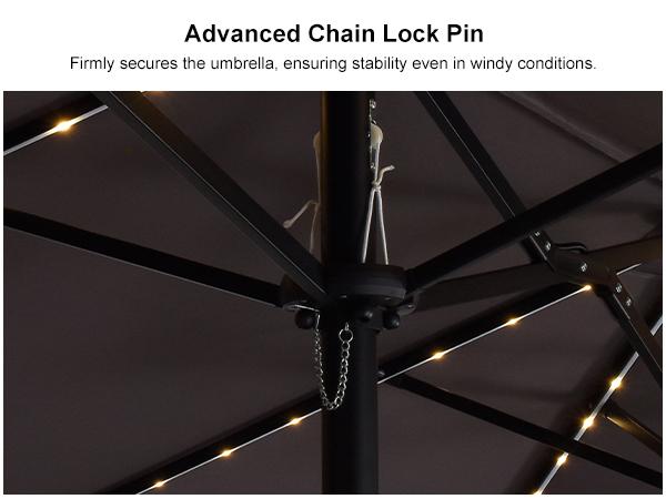 PURPLE LEAF 13 ft Table Umbrella with Lights Double-Sided Market Umbrella with Base PURPLE LEAF 13 ft Table Umbrella with Lights Double-Sided Market Umbrella with Base