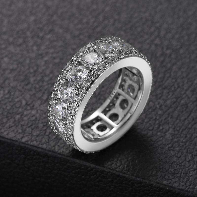 【#R44 livestream】UCCIYO 8mm Synthetic Moissanite Rings For Men Hip Hop Jewelry Sterling Silver S925 【#R44 livestream】UCCIYO 8mm Synthetic Moissanite Rings For Men Hip Hop Jewelry Sterling Silver S925