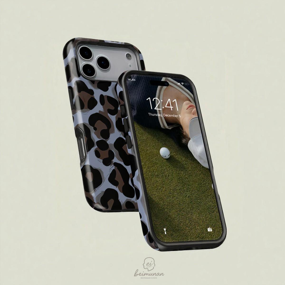 Grid Pattern Phone Case, Printed Shockproof Dual-Function Protective Cover, Mobile Accessories for iPhone X 11 12 13 14 15 16 17 Pro Max Galaxy S25 24 23 Ultra Protector Casing Cellphone Smartphone