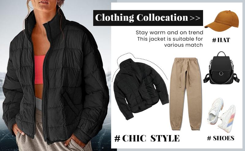 Yeokou Womens Quilted Puffer Jackets Lightweight Zipper Short Winter Coat with Pockets Yeokou Womens Quilted Puffer Jackets Lightweight Zipper Short Winter Coat with Pockets