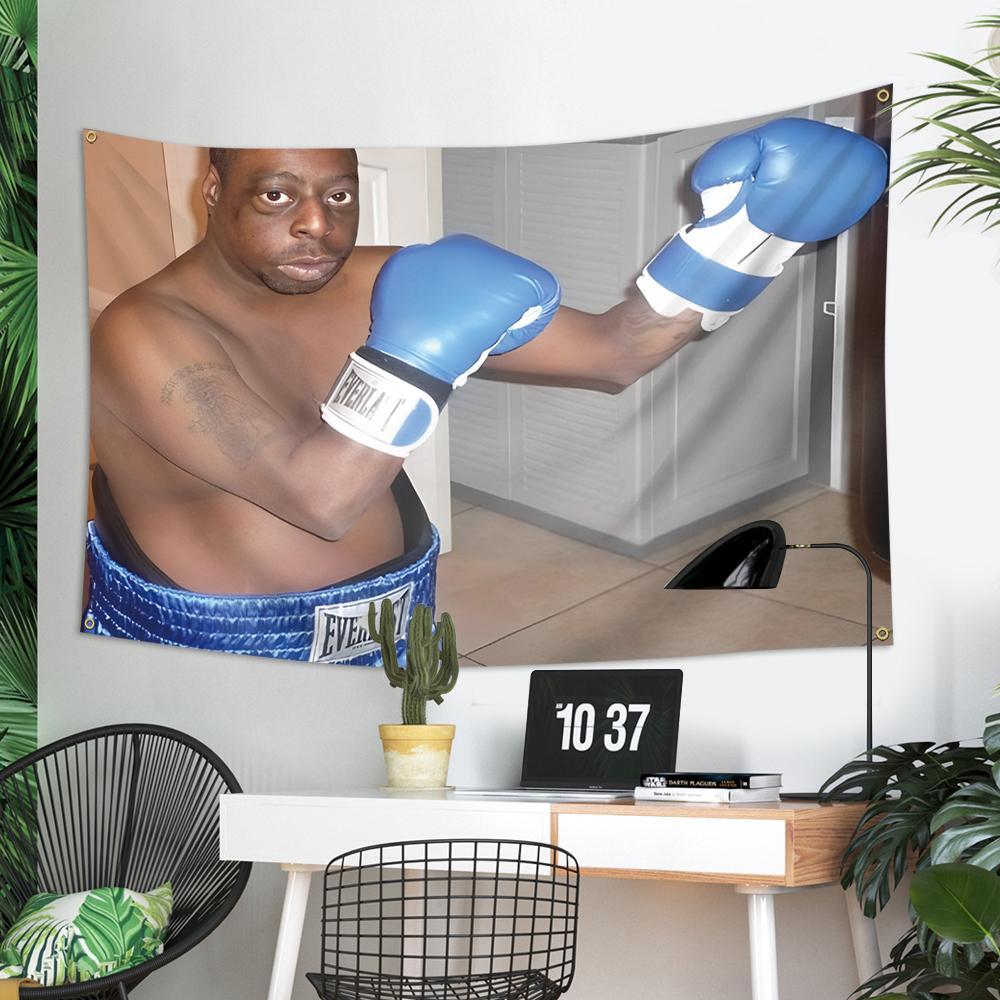 Boxing Themed Pattern Backdrop, 3'x5' Boxing Themed Backdrop, Party Decoration Supplies, Event Decor for Home, Garden, Room, Dorm, Man Cave, Banners