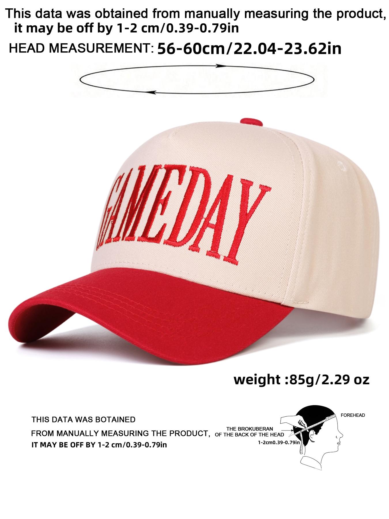 Unisex Gameday Embroidered Artistic Baseball Cap, Adjustable Sun Protection Hat for Spring & Fall, Casual Outdoor Travel Beach Vacation Wear