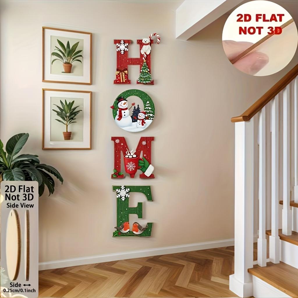 Christmas Theme Home Letter Ornament Set, Includes Snowman & Gingerbread Man Elements, Festive Style, Desktop Decoration, Holiday Decor