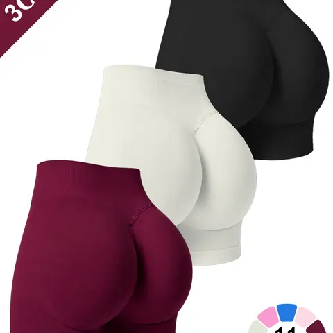 Women's Plain Sport Shorts Set, High Elasticity Breathable Yoga Bike Shorts, Casual All-Season Training Wear, Tight Fitted Shorts