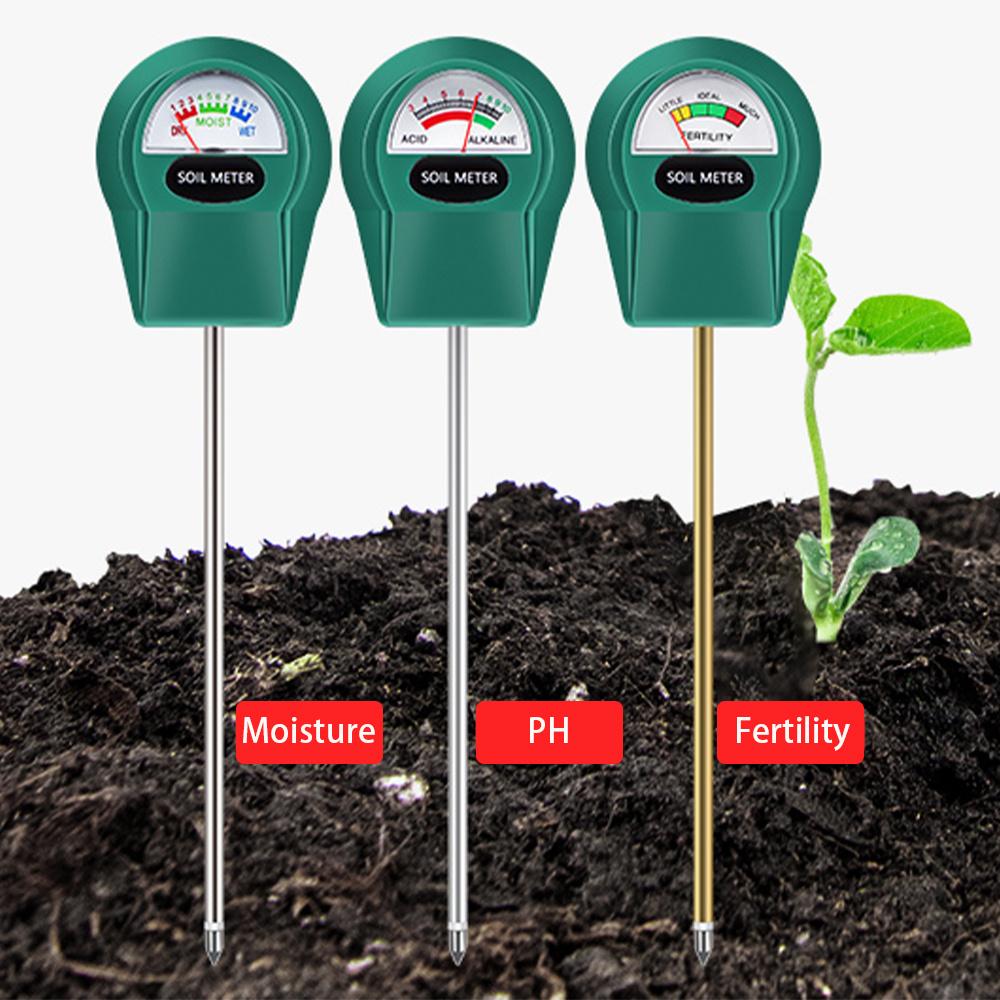 Hand Held Soil Detector High Accurate Soil PH/Water Moisture/Fertility Meter Metal Probe Soil Moisture Tester for Garden Flowers