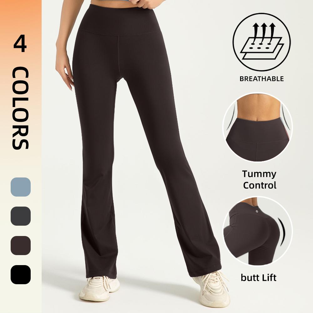 Women's High Waist Solid Compression Flare Leggings,Air-Butter 3.0 Fabric,Tummy Control,Solid Comfy Breathable Wide Waistband Flare Pants for Yoga Gym Workout, High Stretch Yoga Legging,Spring Outfits 2025