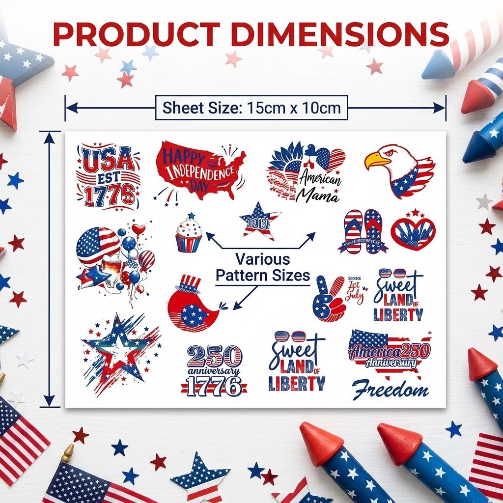American Flag Temporary Tattoo Stickers, Waterproof Us Patriotic Tattoos, Independence Day, American National Symbol, Temporary Tattoos
