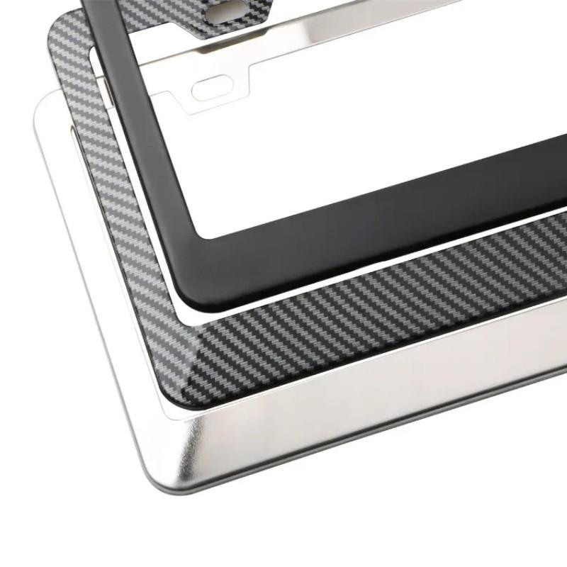 Us Standard Car License Plate Frame, American Style Carbon Fiber License Plate Holder, Automotive Accessories for Cars