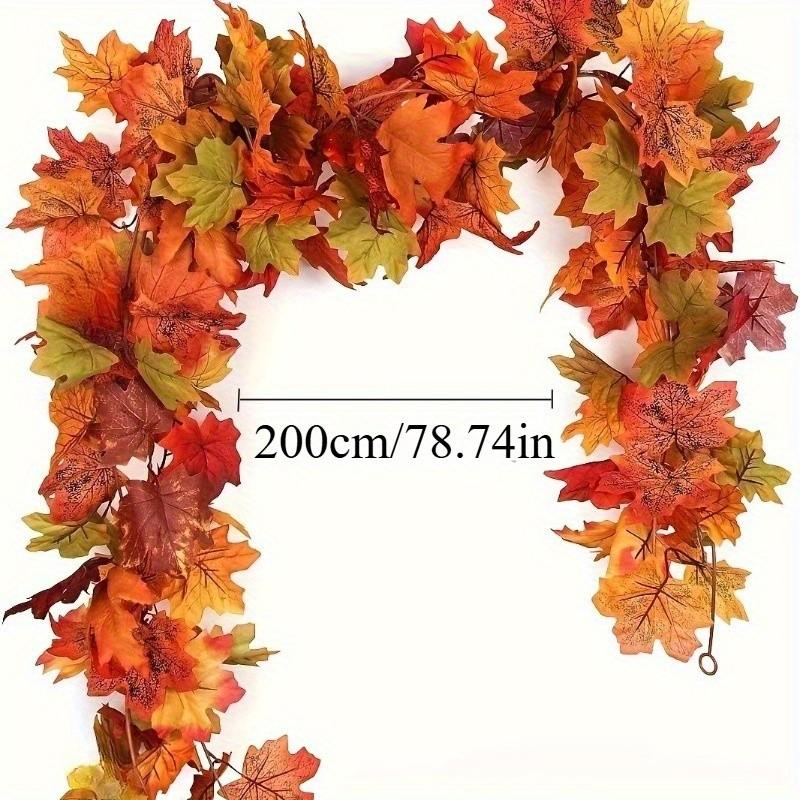 4pcs Artificial Maple Leaf Vines, Realistic Fall Colors, Durable Plastic Hanging Decor, Perfect for Thanksgiving, Halloween, Weddings, Indoor/outdoor Decor
