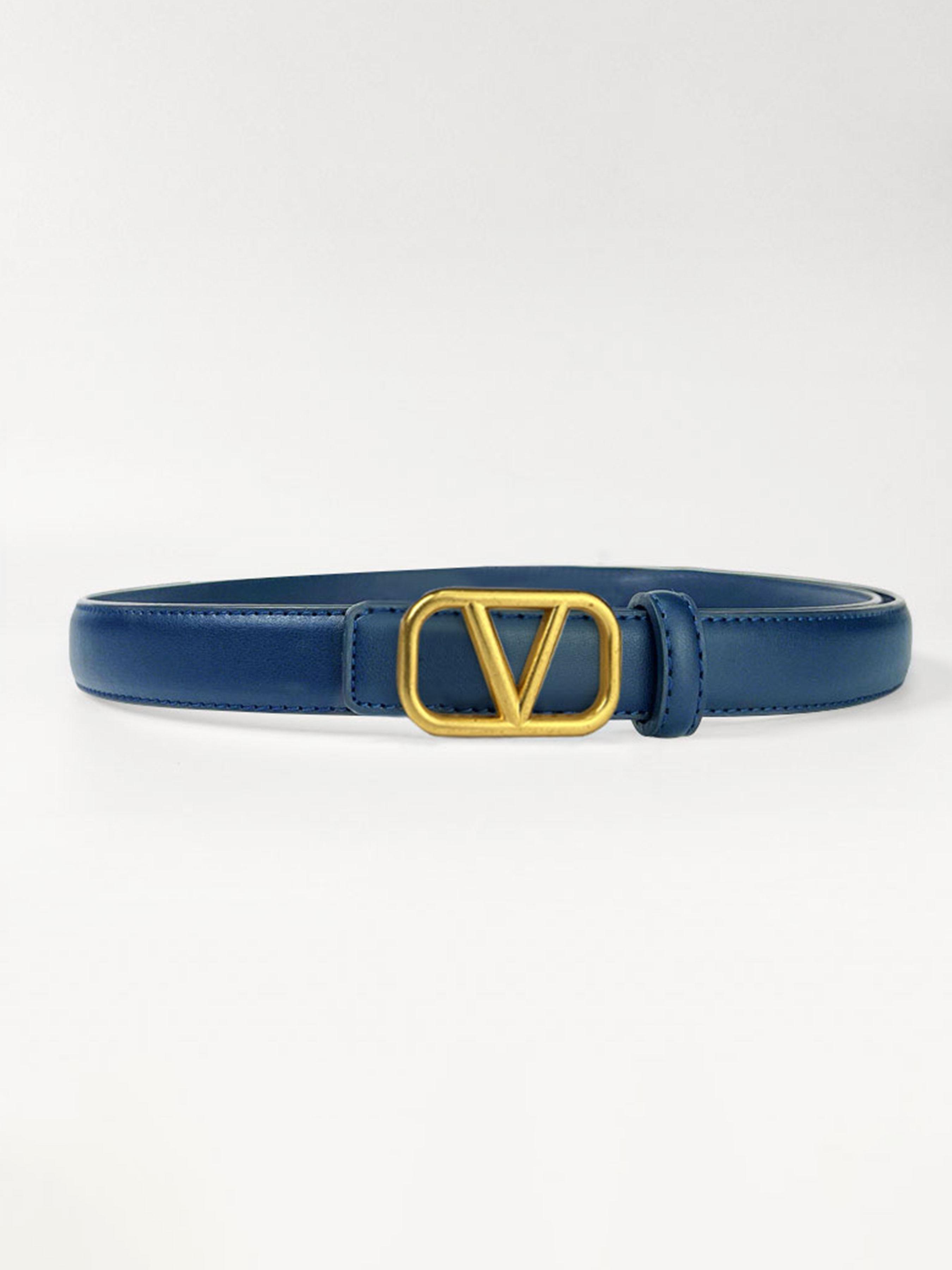 Women's Letter Buckle Leather Belt, Elegant Design for Skirt & Jeans, Perfect Accessory for All Seasons, Durable Fashion Statement