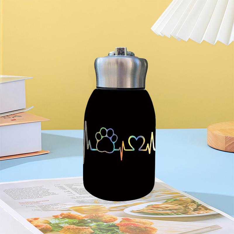 1pc 10.5oz Stainless Steel Tumbler - Leak-Proof, Insulated, Reusable, Hand Wash Only, Functional & Fashionable, Dual Advantage, Rainbow Paw Heartbeat Design, Perfect Holiday Gift Item, Durable Drinkware