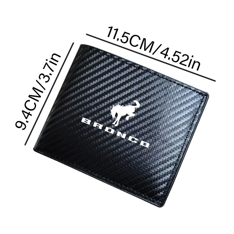 Carbon Fiber Texture License Plate Durable Wallet for Bronco, Holds Driver's License, ID Card, Bank Cards, Cash, Practical Car Gift for Enthusiasts