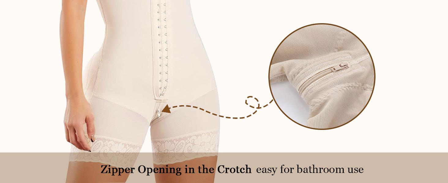 YIANNA Fajas Colombianas Shapewear for Women Tummy Control  Garment with Zipper Crotch Adjustable Strap Bodysuit Basic Minimalist Black SpringStatements