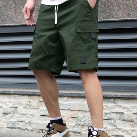 Men's Casual Capri Shorts with Drawstring Waist, Large Pockets, Comfortable Fabric, Ideal for Home and Outdoors, Summer Essential, Cropped Shorts