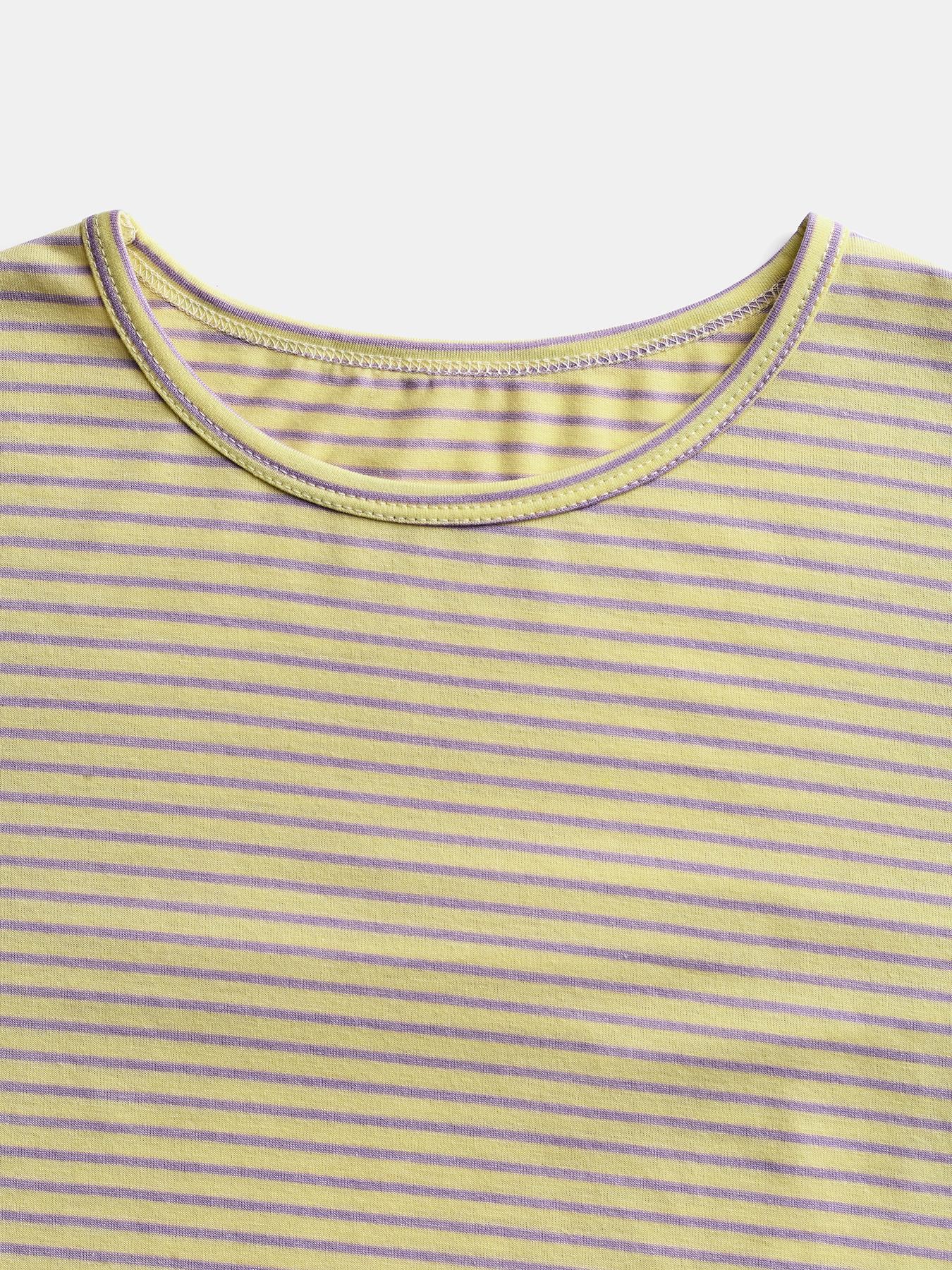 Women's Casual Striped Tee Shirt & Comfortable Pants Set, Stylish Two-Piece for Daily Wear, Perfect for Spring & Fall Seasons