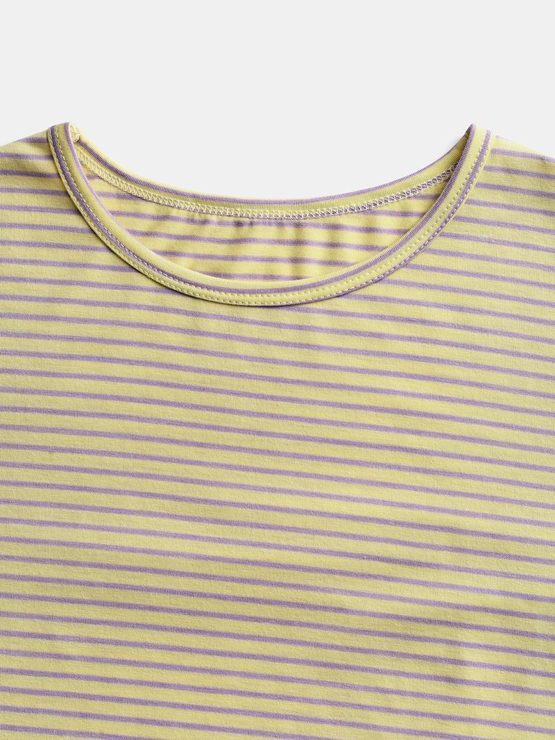 Women's Casual Striped Tee Shirt & Comfortable Pants Set, Stylish Two-Piece for Daily Wear, Perfect for Spring & Fall Seasons