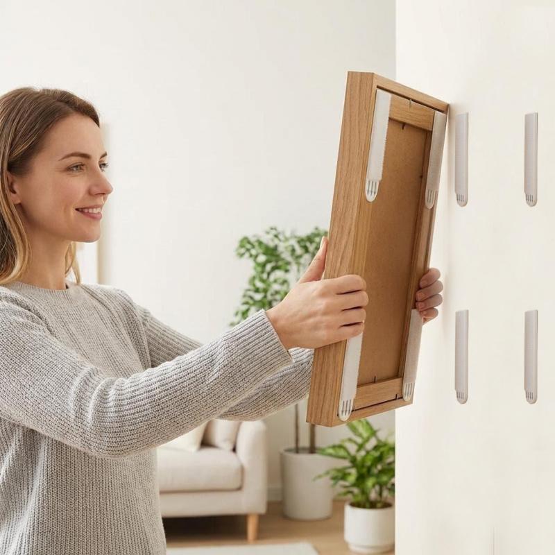 Picture Frame Magic Tape, Damage-Free Wall Sticker for Frames & Murals, High-Stick Reusable Hanging Strips, Stretch Release Adhesive for Posters, Removable Hook & Loop Fastener