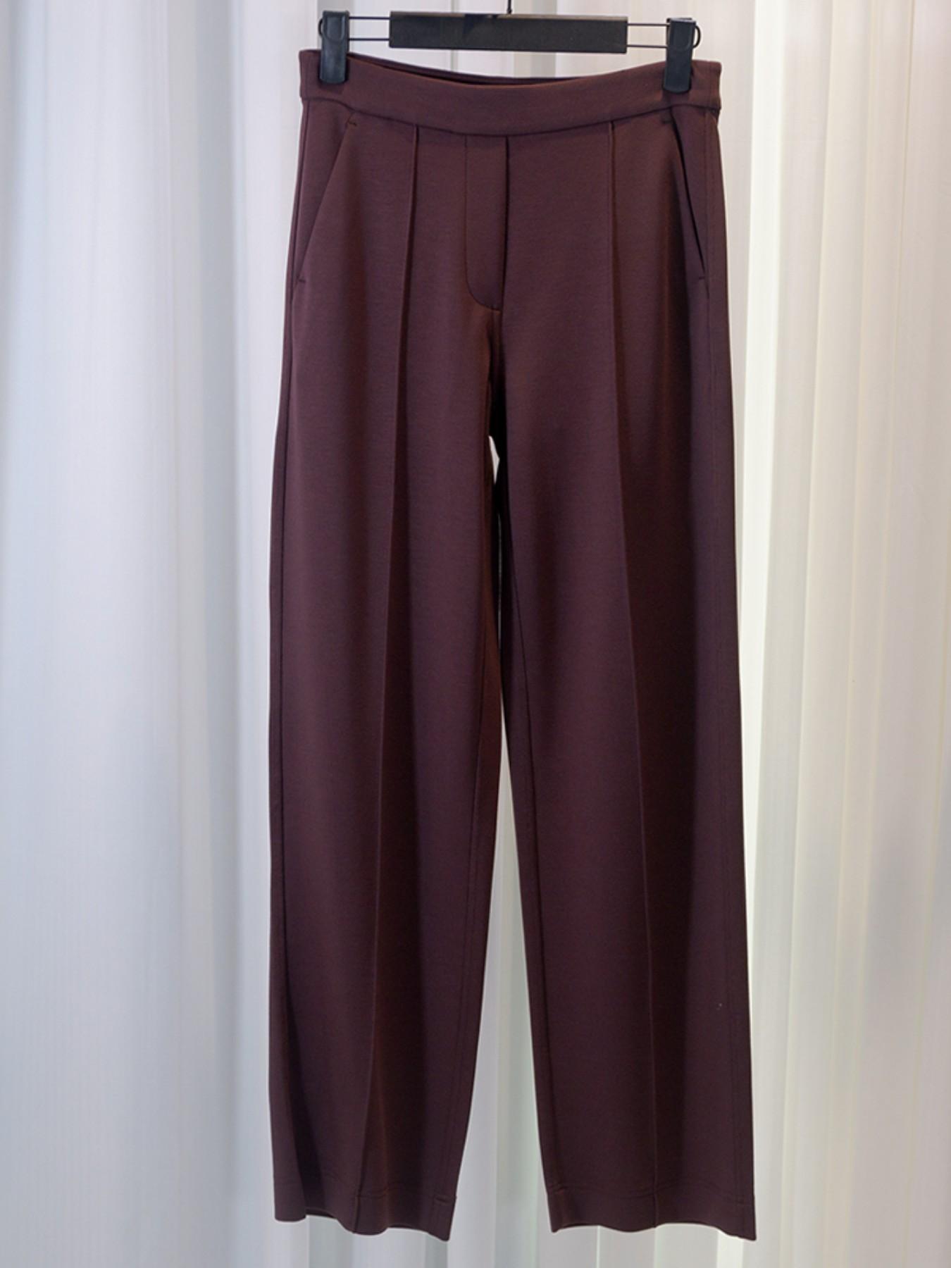 Nyxalulu Spring Summer Slimming High Waist Straight Leg Modal Pants, Comfortable Soft Air Layer, Casual Everyday Wear