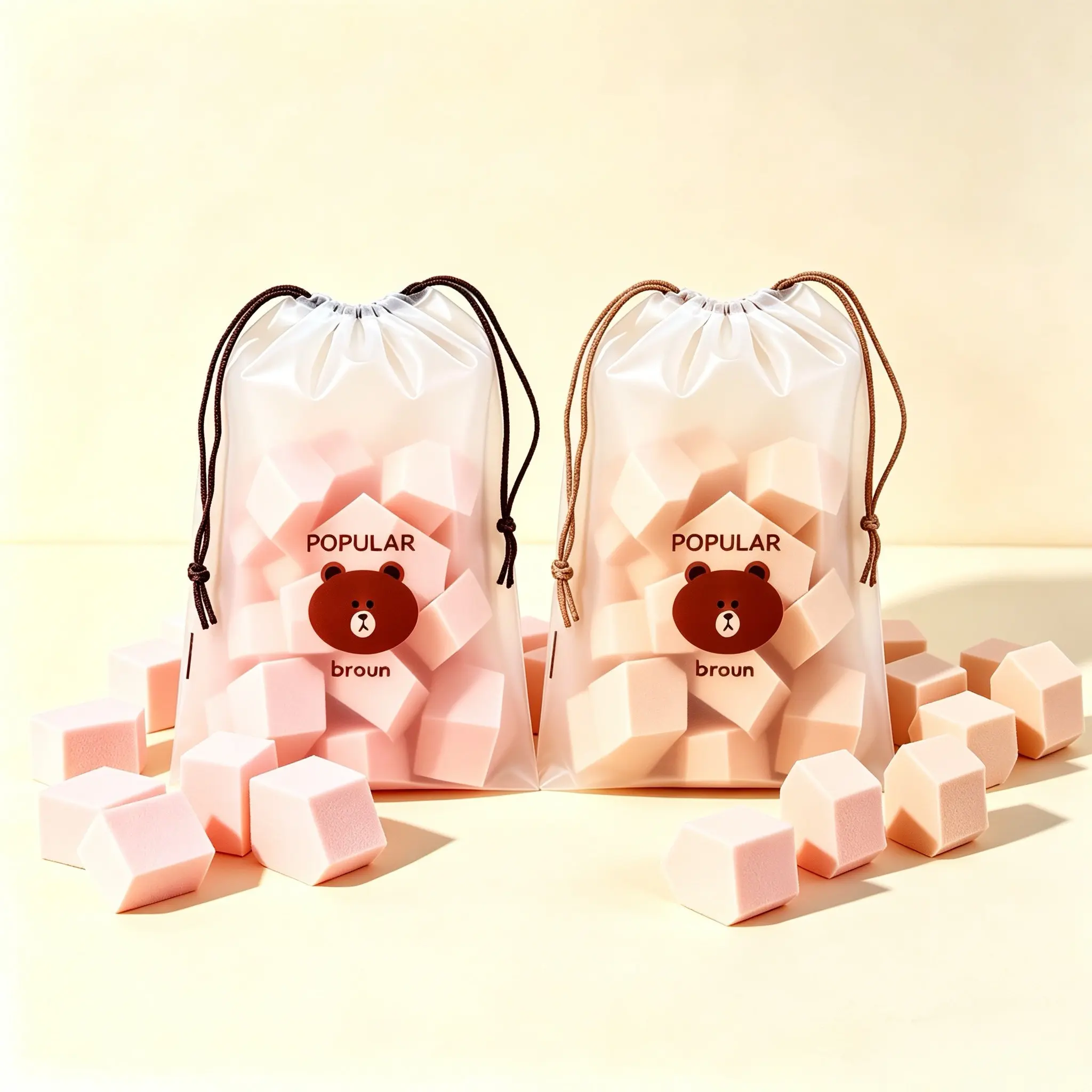 50 Pcs Sponge Makeup Applicators, Pentagonal Soft Fine Sponge, Dry Wet Dual Use, Ideal for Cushion Foundation, Makeup Tools